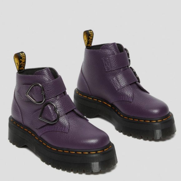 Dr Martens DEVON HEART PLATFORM Boots Rare Find Soft Rich Leather Comfortable - Picture 4 of 12